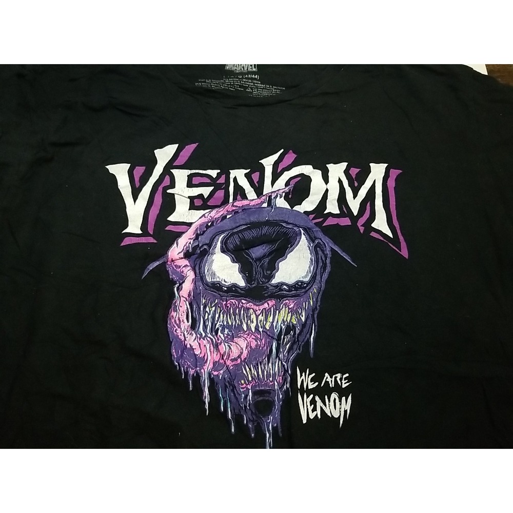 Marvel Venom We Are Venom Black Mens T-Shirt Size Large Short Sleeve Crew Neck